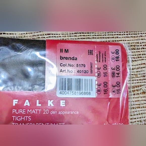 FALKE lot of 2 Pure Matte 20 Tights in Powder & Brenda NEW - Picture 2 of 4